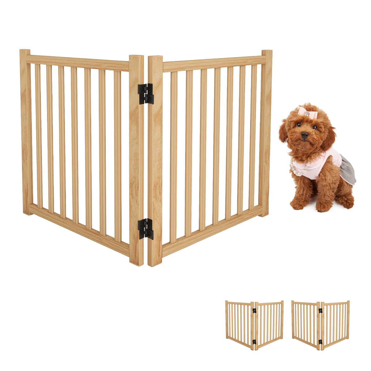 Wooden Freestanding Indoor Dog Gate