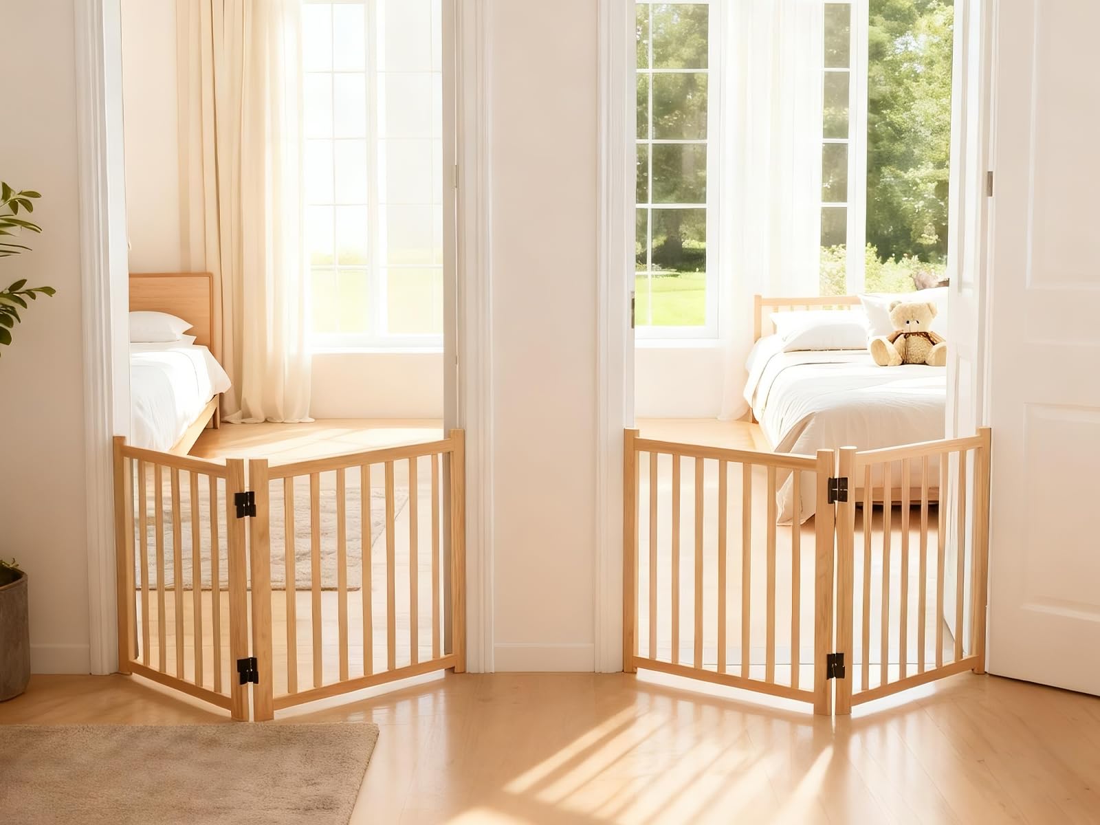 Wooden Freestanding Indoor Dog Gate