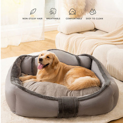 Corduroy Donut Dog Bed with Washable Cushion