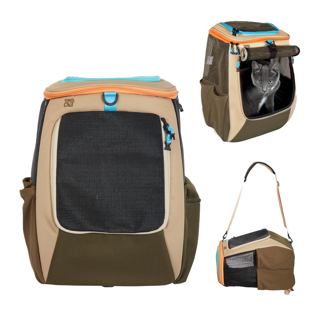 Convertible Ventilated Mesh Cat Carrier Backpack