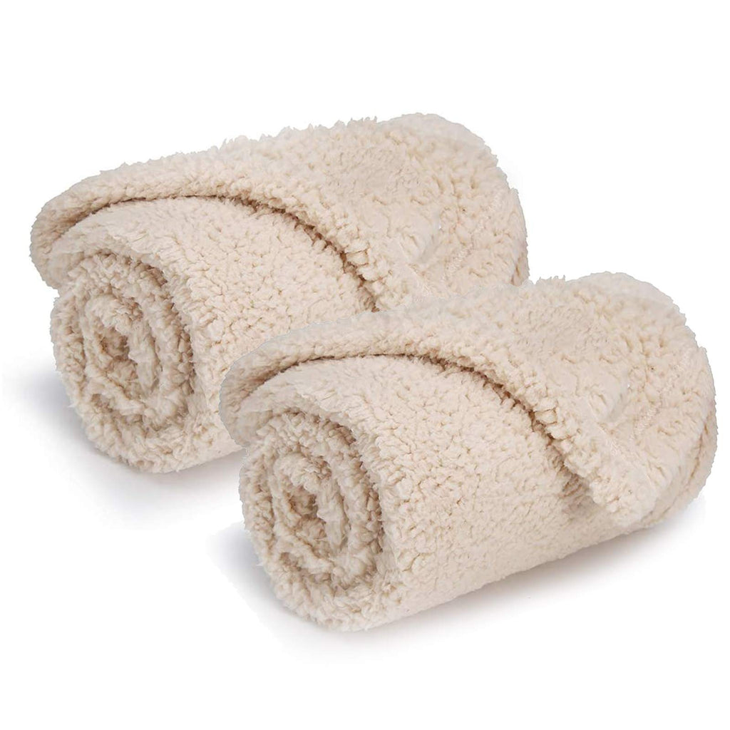 2-Pack Fluffy Fleece Pet Blankets for Dogs & Cats