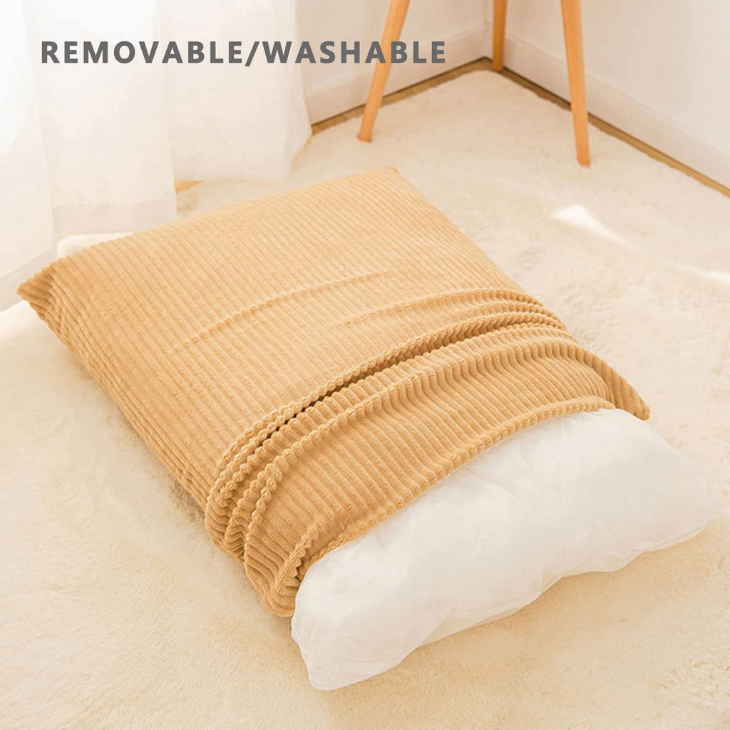Corduroy Donut Dog Bed with Washable Cushion