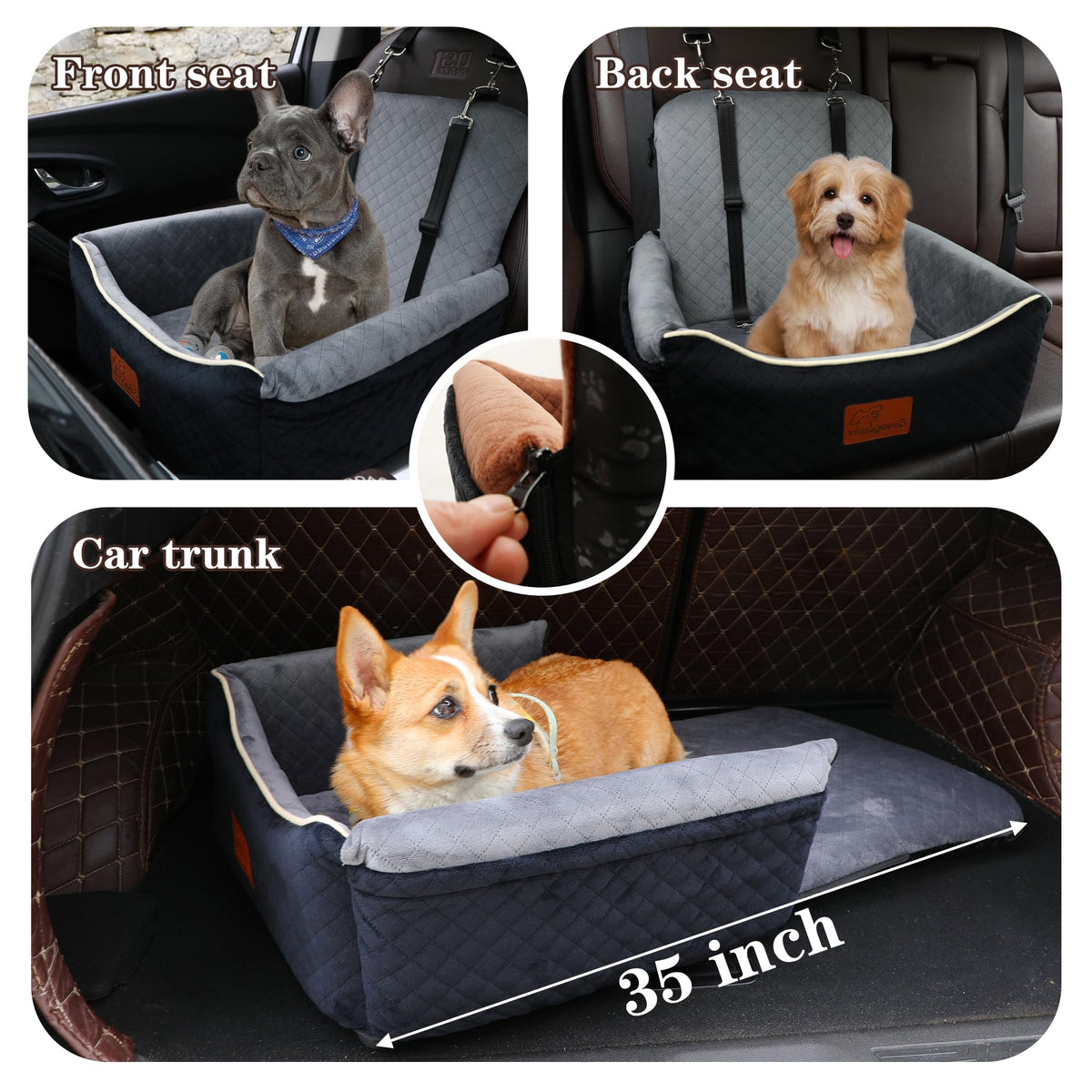 Dog Car Seat for Small Dogs&Dog Bed 2 in1
