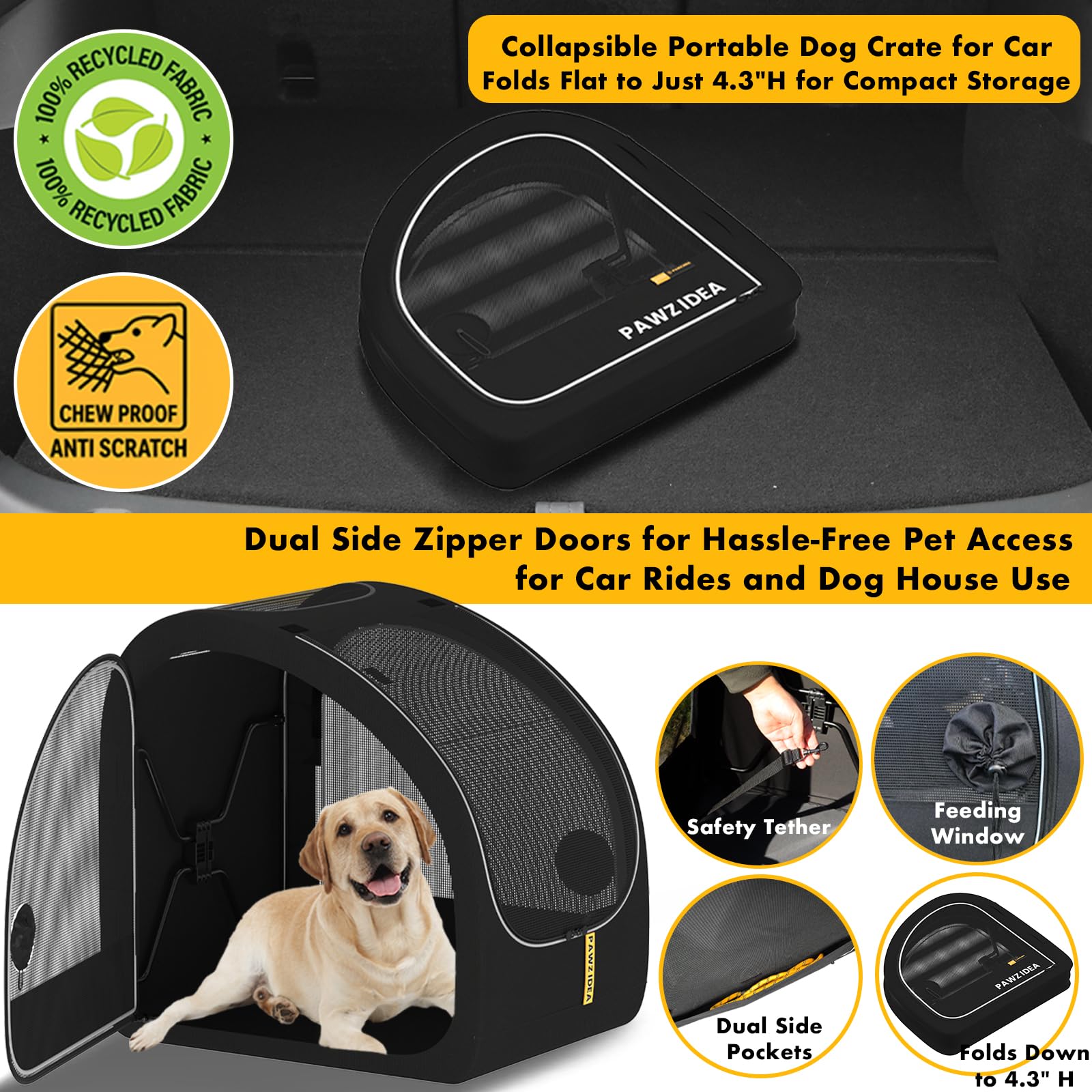 Collapsible Soft-Sided Dog Travel Crate