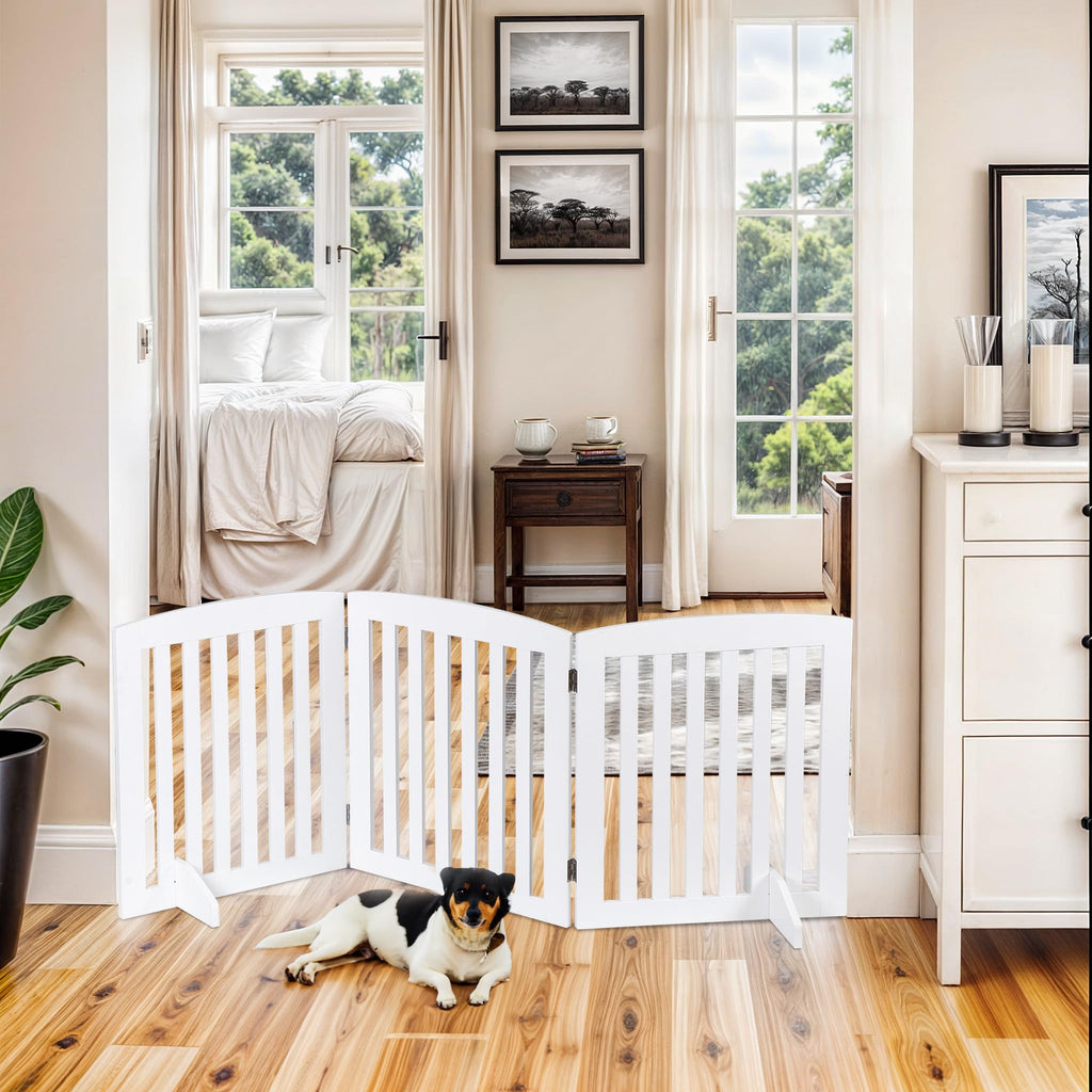 Foldable Wooden Freestanding Dog Gate