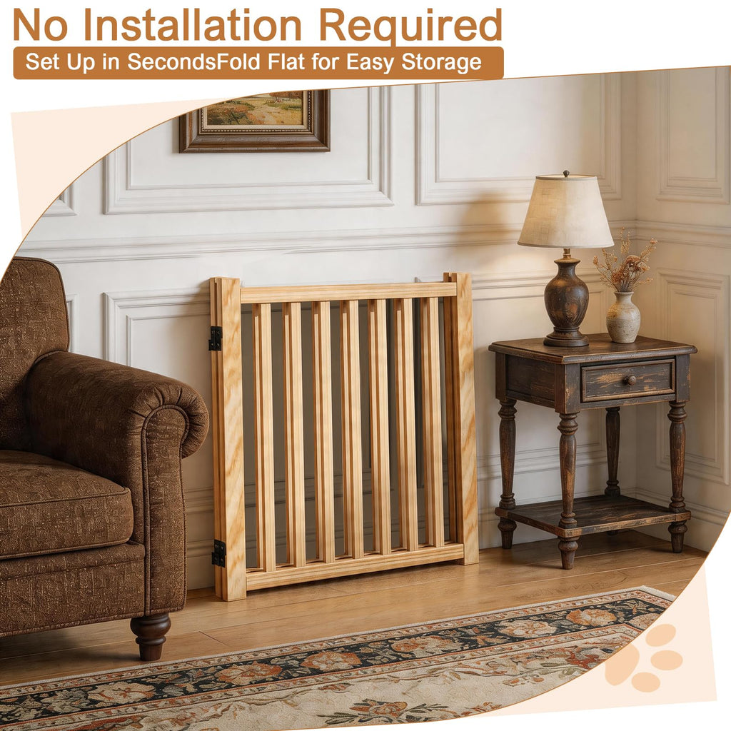 Wooden Freestanding Indoor Dog Gate