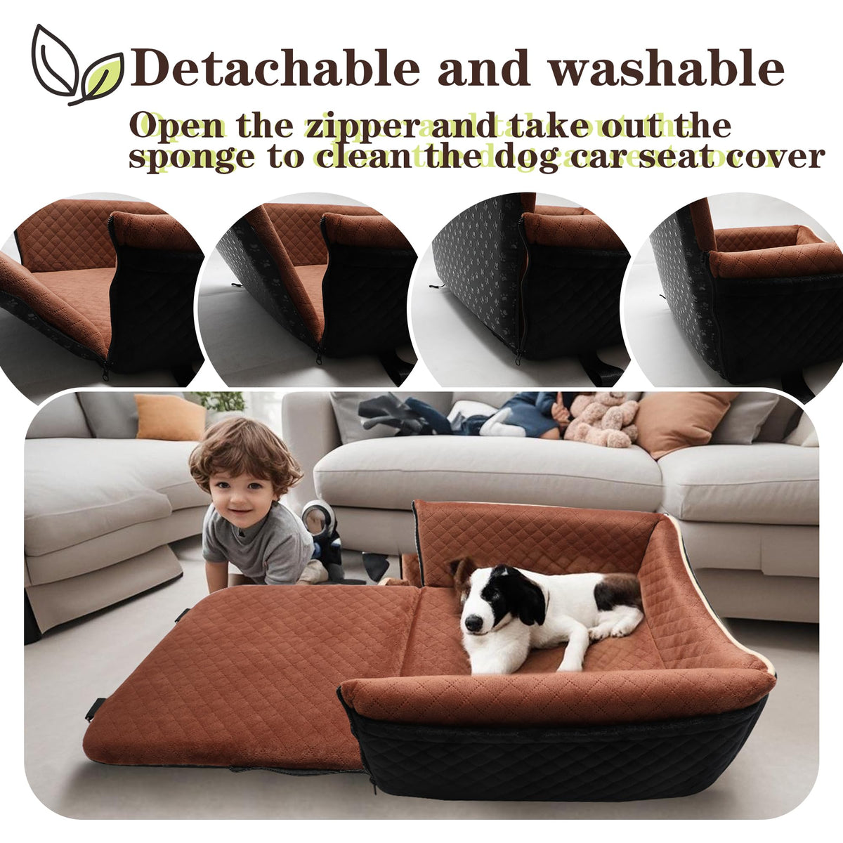 Dog Car Seat for Small Dogs&Dog Bed 2 in1