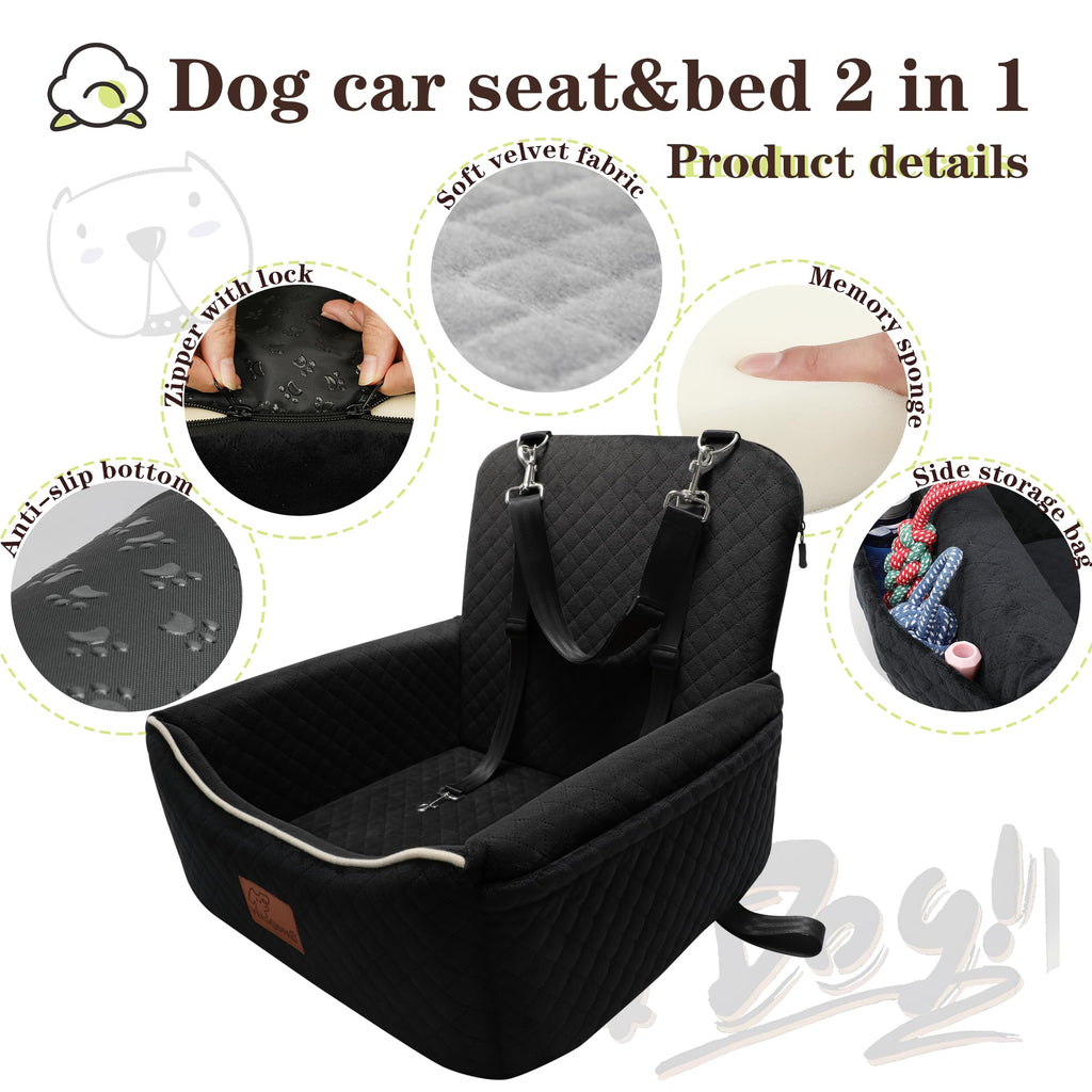 Dog Car Seat for Small Dogs&Dog Bed 2 in1